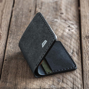 Luava handmade leather bi-fold wallet for men and women. made in Finland. Nero Wallet Marley side