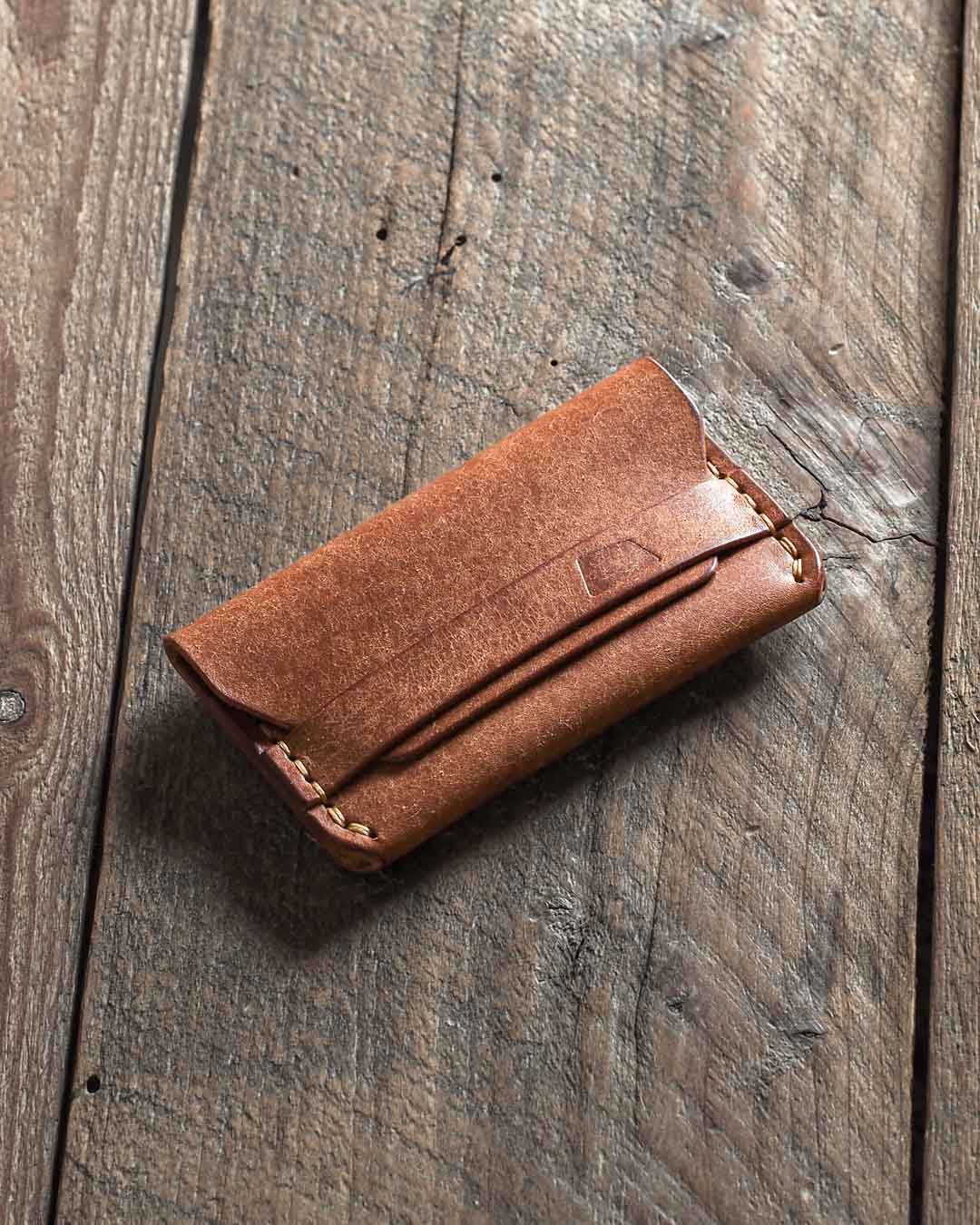 Luava handmade leather wallet gofer cognac front