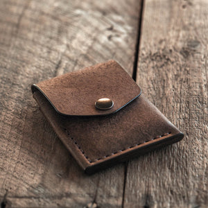 Luava handmade leather wallet Overfold tabacco front